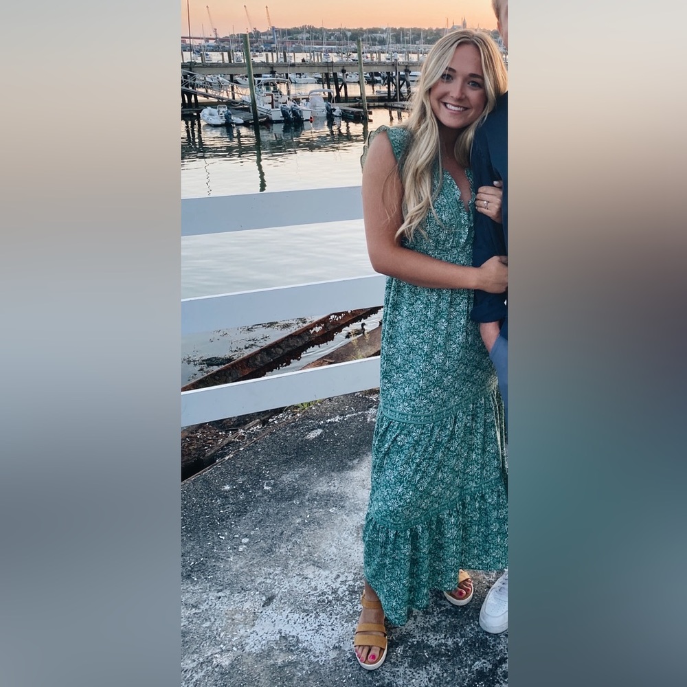 Green Maxi Floral Dress